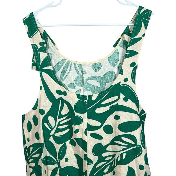 Corey Lynn Calter Linen Jumpsuit Tropical Adjustable Romper Green Floral XS - Picture 11 of 13